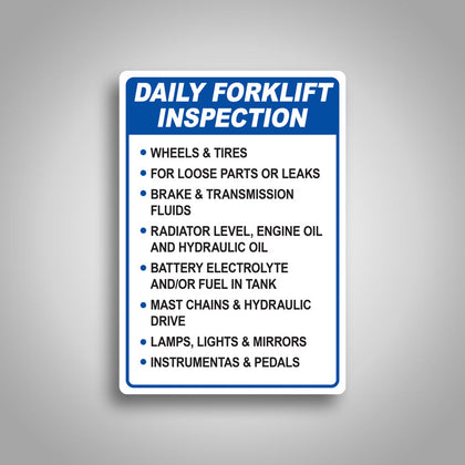 Daily Forklift Inspection Sign – CertifyMe
