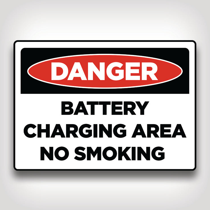 Battery Charging No Smoking Sign