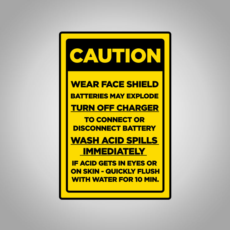 Battery Charging Procedures Sign