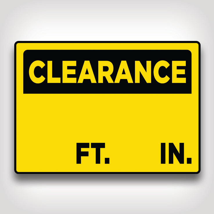 Clearance Height Sign