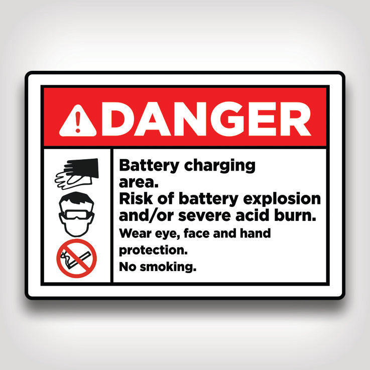 Danger Battery Charging Area Sign