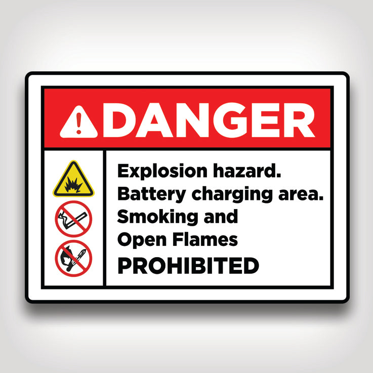 Explosion Hazard Charging Area Sign