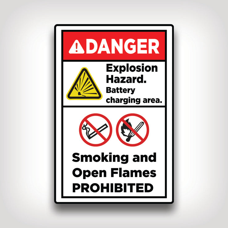 Explosion Hazard Charging Area Sign