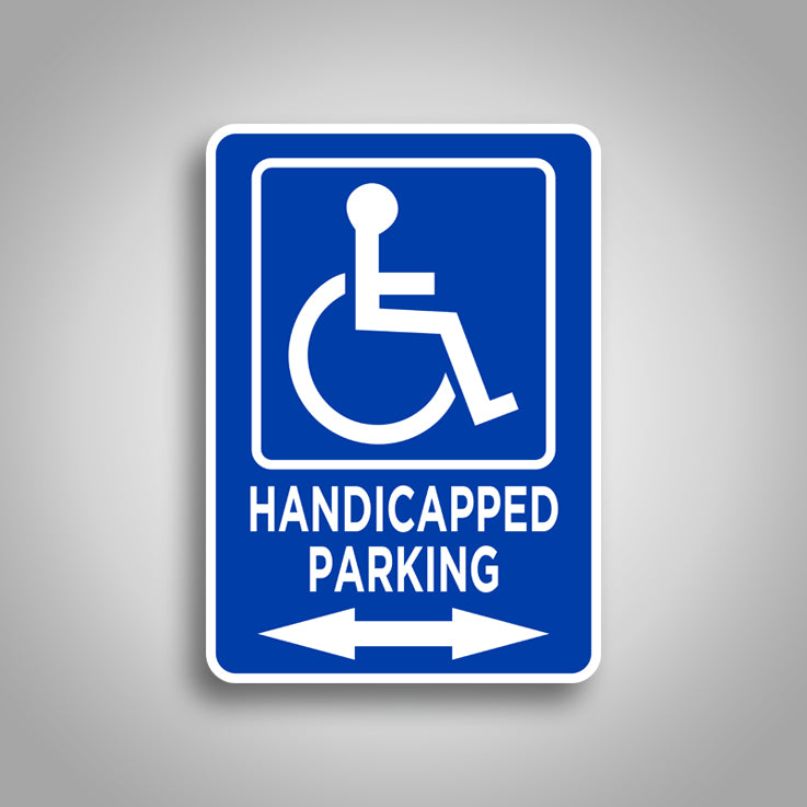 Handicapped Parking Sign Double Arrow