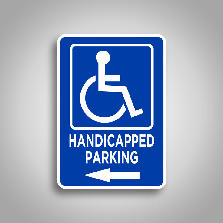 Rectangular Handicapped Sign Handicapped Parking Sign Left Arrow – CertifyMe
