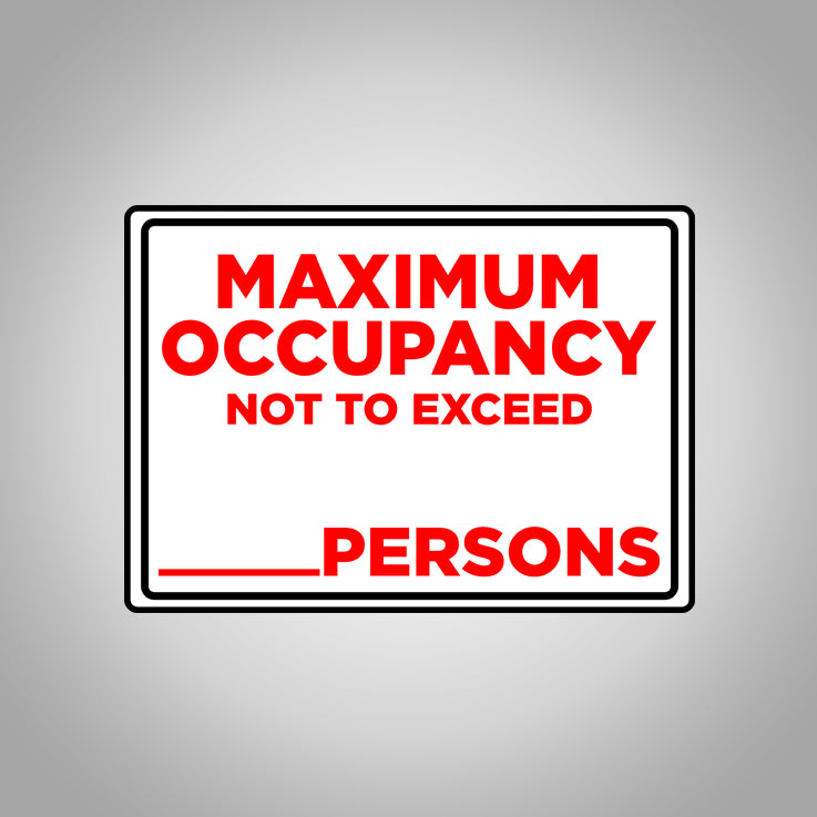 Maximum Occupancy Sign