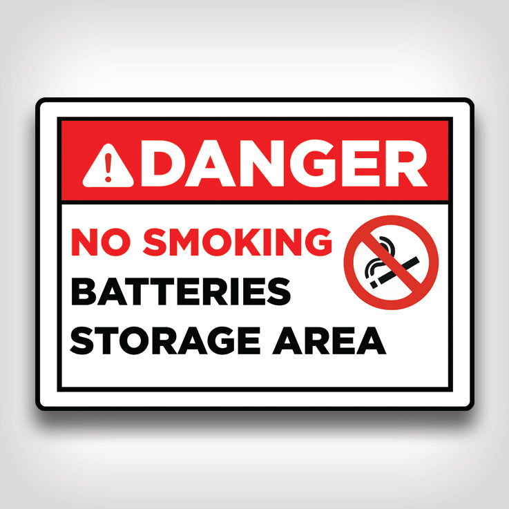 No Smoking Battery Storage Area Sign